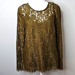 J Crew Women's Long Sleeve Lace Top With Camisole